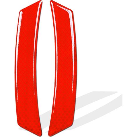 Adhesivo decorativo reflectante lateral para coche, protección reflectante para accesorios exteriores de coche, SUV, camioneta, paso de rueda o parachoques lateral, seguridad exterior (rojo - 2 unidad