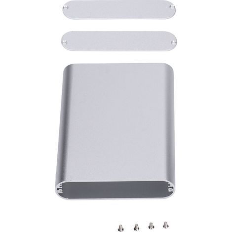 Coffret de montage en alliage d'aluminium, argent mat, anodisé sablé, pour câblage PCB et circuits imprimés (1/5)