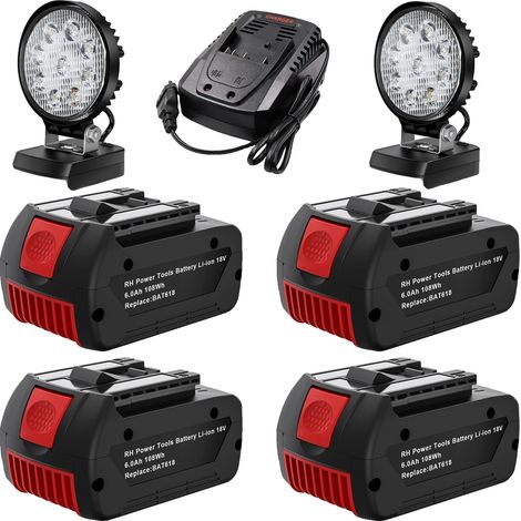 Batería de repuesto, 18V, capacidad de 6000mAh, juego de 6 unidades. (1/2)