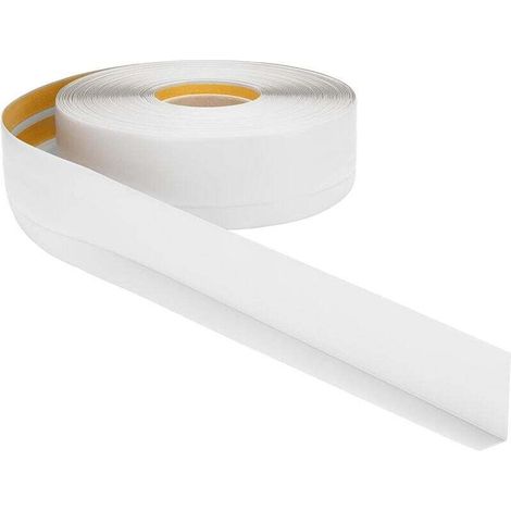 souple autoadhésive PVC 50x20 mm – 5 mètre, Plinthe autocollante flexible - pliable, Plinthe souple premium pour revêtement de sol, Montage facile, Blanc (1/4)