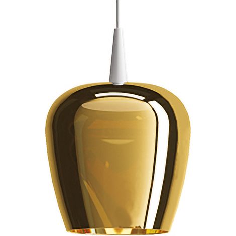 Zafferano Lampada a sospensione Bilia 230V Nude in vetro borosilicato soffiato a bocca, finitura Bianco e Oro antico, LED 8W 2700K, diametro 18cm