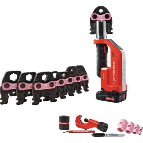 Macchina per la pressione della batteria Romax Compact TT Maxipro 1 / 4-1.1 / 8 pollici Set, batteria 1x2 AH, UE (1/4)