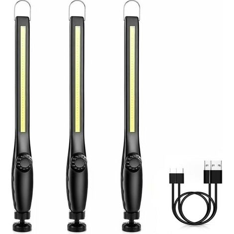 Baladeuse led Mecanicien Lampe Atelier Chantier Rechargeable Lampe Garage Magnetique Lampe de Travail Aimantée led Portable Rechargeable Puissante [3 Pièces] [Classe énergétique A+++] (1/5)