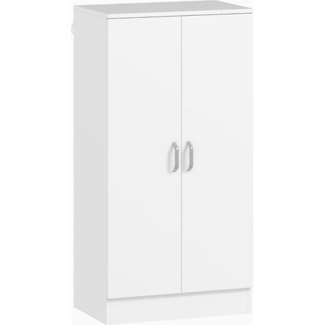 Meuble à chaussures 6 niveaux blanc avec fermeture douce, étagères réglables pour 14 paires, 55x35x108 cm, pour couloir et entrée (1/5)