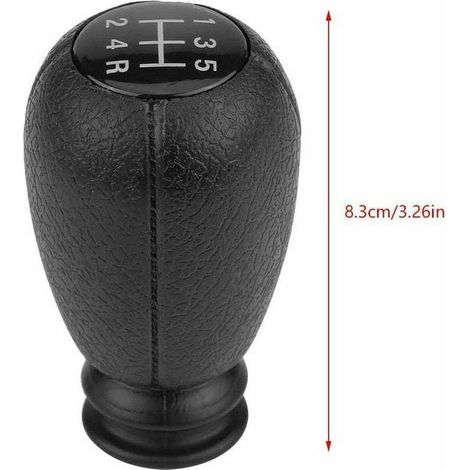 Pommeau de levier de vitesse 5 vitesses – Compatible Citroën 207, Saxo, Xsara, Xantia, C2 – Plastique ABS noir – Design ergonomique (1/5)