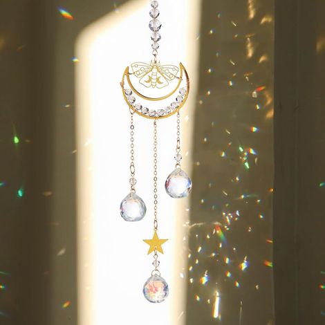 Attrape Soleil Cristal, Pendentif de Jardin, Suspendu Suncatcher Pendentif Ornement Capteur, pour Fenêtre Chambre et Jardin Noël Jour de Fête Mariage (Couleur 7) (1/5)
