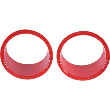 2 Garnitures de phares avant pour Jeep Wrangler 2007-2017, Couvre-lampe de calandre, Rouge, Lot de 2 (1/5)