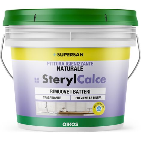 Pittura igienizzante Oikos Sterylcalce bianca lt. 4 (1/2)