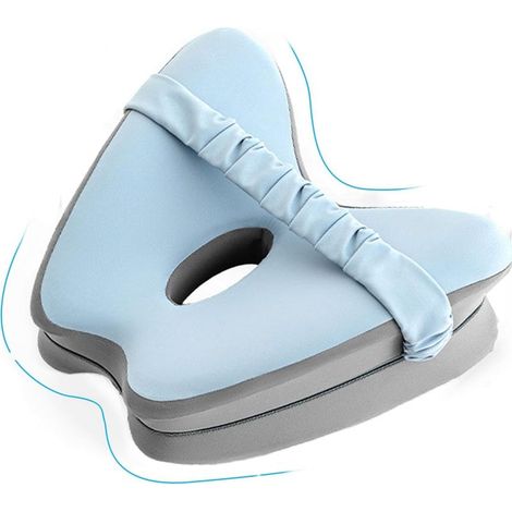 Coussin pour Les Jambes et Genoux, Bleu Clair 27x25x13cm. Confort Respirant pour Dormeurs Latéraux. Soulagement du Stress. (1/5)