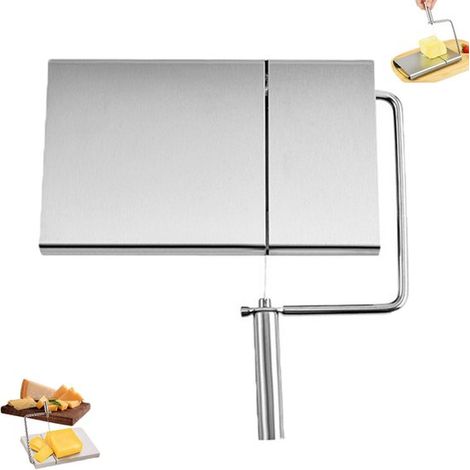 Trancheuse à fromage - Trancheuse à fromage en acier inoxydable - Trancheuse à fromage multifonctionnelle - Trancheuse à beurre - Argentée - Trancheuse à fromage - Trancheuse à fromage en bloc en acie (1/5)