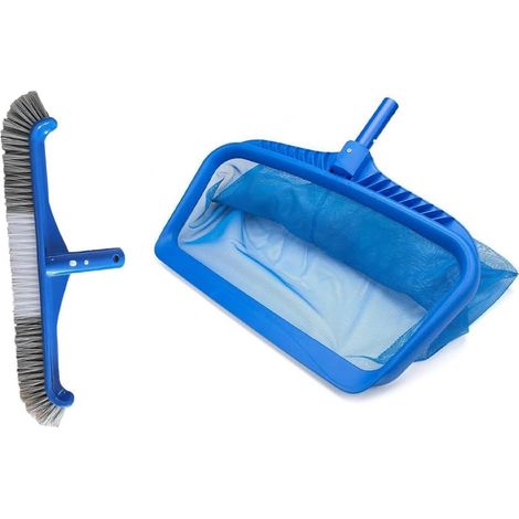 Épuisette à mailles fines et brosse de piscine de 43 cm pour un nettoyage efficace des piscines hors sol et creusées (1/5)