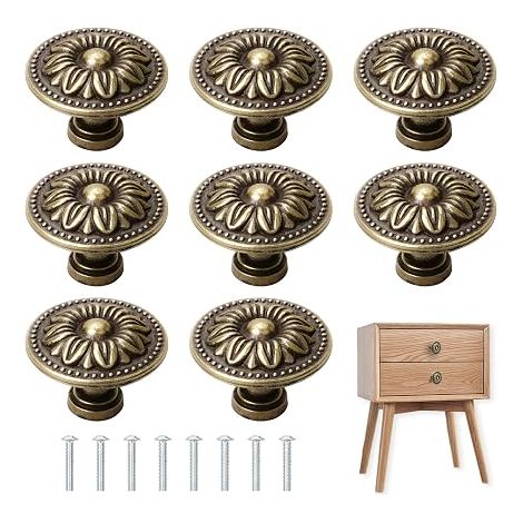 Boutons de Portes pour Placards Vintage 8 Pièces Poignee de Meuble Cuisine 30MM Poignet de Porte Cuisine Poignées de Meuble avec 8 Pièces Vis (1/5)