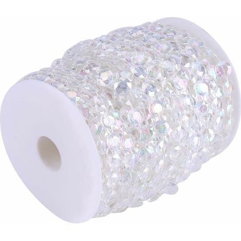 30m 98ft Rideaux Perles Cristaux Acryliques Diamant DIY Rideau Suspendu de Porte Rouleau de Cristal Transparent Chaîne Maison Chambre Rideau Décorations Noël Mariage Fête(Ab Color) (1/5)