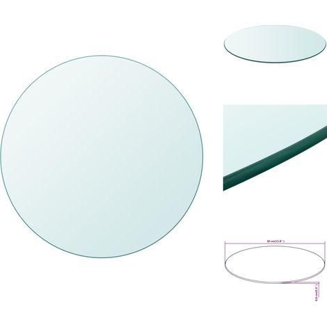 Dessus de table ronde en verre trempé 300 mm - Plateau De Table Rond - Dessus De Table En Verre - Verre Trempé - Décoration De Table - Protection De Table (1/4)