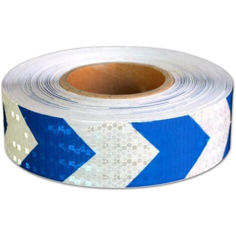 5cmx3M Réfléchissante Autocollante Ruban Avertisseur Réfléchissant Ruban Adhésif Réfléchissant Avertissement Ruban de Signalisation Bandes de flèche en nid d'abeille 1 Pièces Bleu Blanc (1/5)