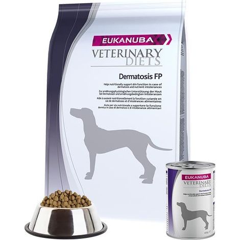 Alimento seco EUKANUBA Dermatosis Formula para perros con hipersensibilidad alimentaria, 12 kg.