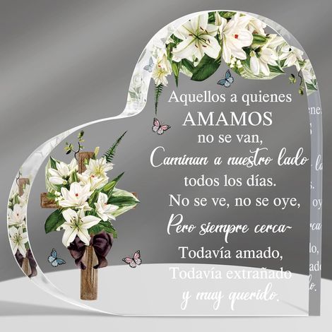 Plaque décorative cœur en acrylique à poser, cadeau pour papa maman sœur ou famille（15 cm) (1/4)