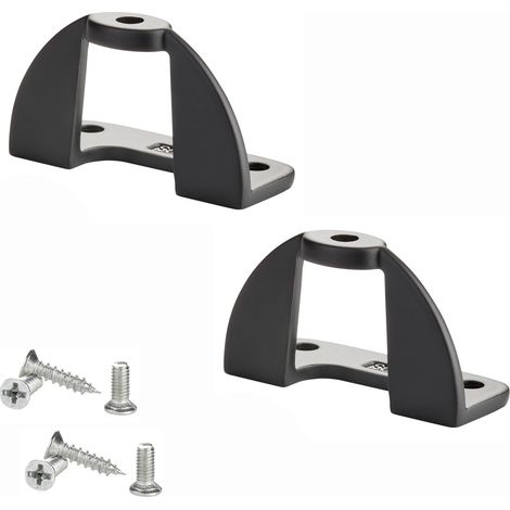 SOTECH 2er Set Möbelgriffadapter (45 x 19,5 x 26 mm, max. Türdicke 20 mm) schnelle Montage, Adapter inkl. Montagematerial für Falt- und Schiebetüren, schwarz matt (1/5)
