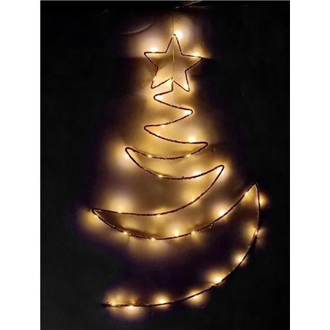 ALBERO STILIZZATO LUMINOSO LED 60CM 35LUCI BIANCO CALDO PER DECORAZIONI NATALIZO