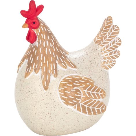 Signes Grimalt Figura De Gallina Figuras Gallina Animales Blanco 9x12x16cm 36569