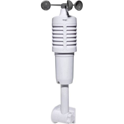 Capteur combiné température/hygrométrie/vent radio 433 MHz – Alimentation par piles LR14 – Dimensions 468 x 141 x 163 mm – Poids 439 g – Tfa Dostmann (1/3)