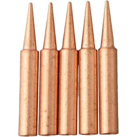 5 lead-free 900M-T copper soldering iron tips, 4 mm inner diameter, 6 mm outer diameter, for low temperatures. Spare parts for machines (900M TI) (1/5)