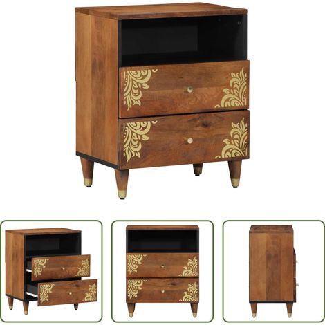 vidaXL Meuble de chevet - Cabinet de chevet avec tiroir Marron miel 50 x 33 x 62 cm (1/5)