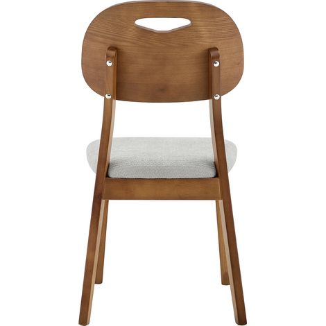 Juego de 2 sillas de comedor con respaldo ovalado, sillas modernas de madera con asa de transporte, sillas tapizadas para comedor/sala de estar, solo sillas, mesa no incluida. (1/5)