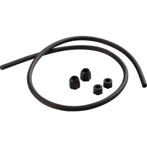 Manguera de repuesto D 8. PVC con 2 tuercas de acoplamiento Longitud de 1.3 m Negro mi