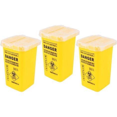 3 Pcs Conteneur d'aiguilles, robuste, pour déchets médicaux, usage salon et clinique (1/5)