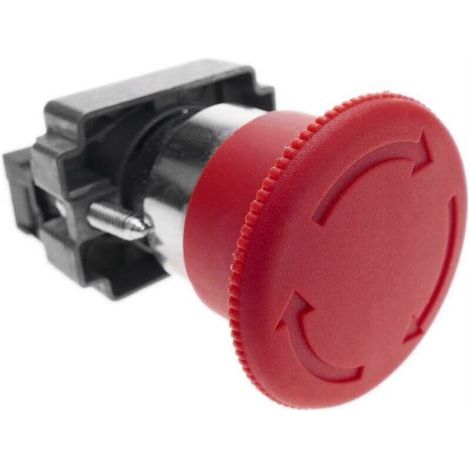 22 mm roter, normalerweise geschlossener Drehknopf mit Pilzkopf und automatischer Not-Aus-Funktion (1/5)