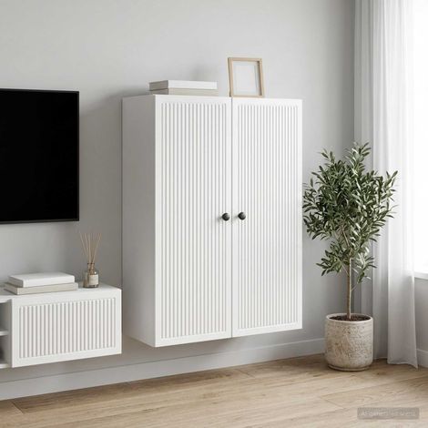 vidaXL Mobiletto a muro Bianco Lucido 66 x 34,5 x 90 cm (1/5)