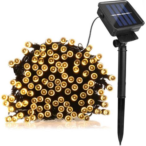 20M 200LED Guirlandes Lumineuses Solaires 8 Modes Étanche Blanc Lumière Guirlande Lumineuse Extérieur Décoration pour Jardin Terrasse Balcon Fenêtre Clôture Arbre Noël Mariage Fairy Lights