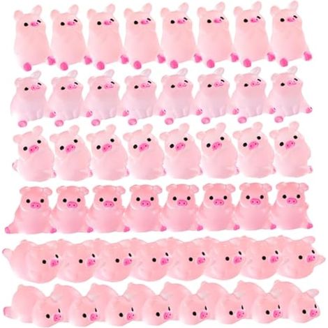 Mini cochons, 100 pièces, 6 Styles, adorables, phosphorescents, en résine, Miniatures décoratives pour Table, Bonsaï, Plantes en Pot, Maison de poupée. Figurines de Cochon en résine. (1/4)