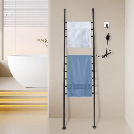 Scala asciugamani autonoma intelligente WiFi con timer 1-24H, 45-70°C riscaldatore bagno scaldasalviette riscalda asciugamani elettrico portasciugamani in piedi asciugasciugamani (1/5)