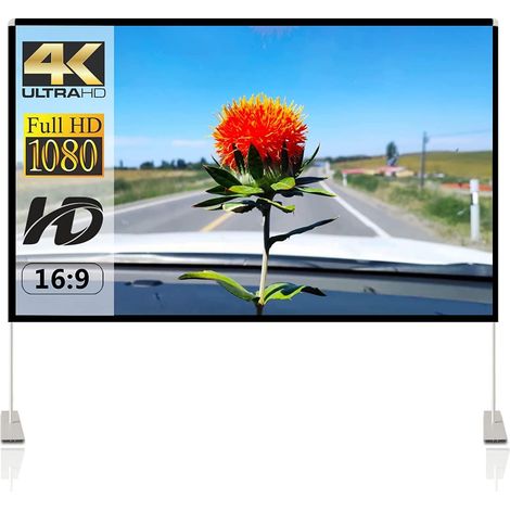 Écran de Projection 120'' 16: 9,avec Support,Pliable,Lavable,Durable,écran de projecteur vidéo Portable,idéal pour la Projection Frontale dans Les cinémas domestiques/extérieurs (1/5)