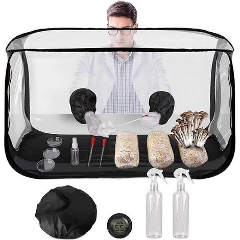 Boîte de culture de champignons Still Air Box 38x20x25 pouces, station de travail à air pur, hotte à flux laminaire silencieuse pour sacs de culture, mycologie (1/5)