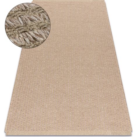 Teppich JUTE 3650 beige Linien - Jute, flachgewebt, Fransen beige 140x190 cm