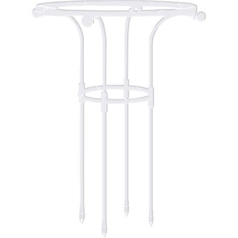Tuteur pour plantes grimpantes (Treillis) avec anneau supérieur unique en métal plastifié blanc 65 cm H, installation facile sans outils (1/5)