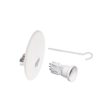 Tapa de acabado DCL para cajas de punto central - Ø120mm Kit de tapa DCL + Pasador de 80mm + Casquillo DCL E27