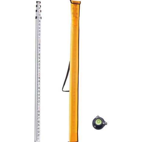 Mophorn Asta di misurazione in alluminio, Asta di misurazione telescopica da 14 piedi/decimi a 6 sezioni, Asta di livellamento con scala su due lati 1/10 piedi.
