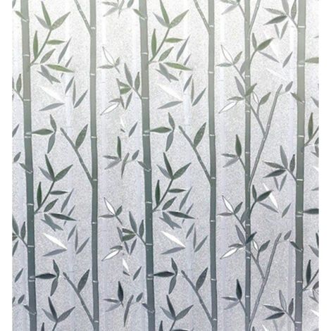 45x200CM Film Occultant Fenêtre, Film Fenêtre Anti Regard, Film Fenêtre Décoratif pour Bureau Maison Motif Bambou Vitrage Film décoratif (1/3)