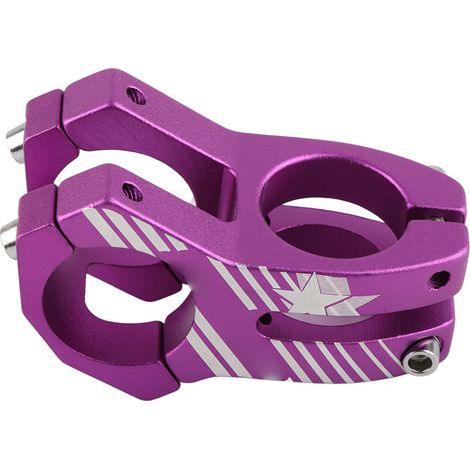 Tige de direction VTT 31,8mm en alliage d'aluminium robuste pour guidon de vélo de montagne, couleur violet (1/5)