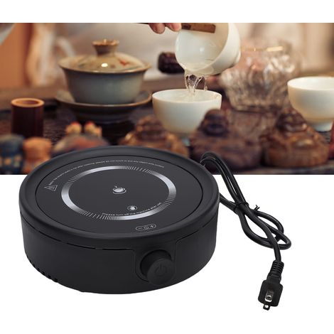 Mini-réchaud électrique silencieux, petite plaque chauffante en céramique pour faire bouillir de l'eau et préparer du café, 110 V, noir, prise américaine
