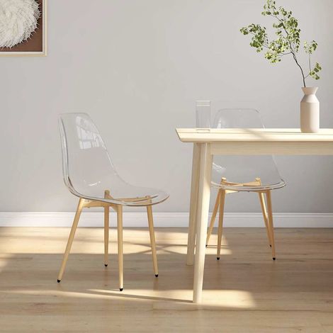Lot de 2 Chaises de salle à manger - Chaises à dîner Transparent PET BV858770 - BonneVie (1/5)