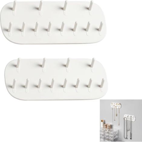 Pendentifs pour colliers - Lot de 2 - Organisateur de bijoux mural autocollant - Rangement pour vêtements et bijoux - Cadeau idéal pour filles et femmes (1/5)