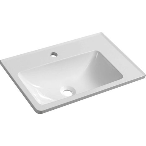 Sapho Arana - Waschtisch 56x11x35 cm, ohne Überlauf, mit Hahnloch, weiß AN056