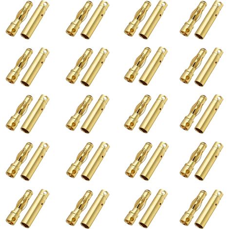 Paires Connecteur de Balle de Fiche Banane Mâle Femelle 3.0mm 3mm Plaqué Or pour Batterie Moteur Lipo ESC (1/4)