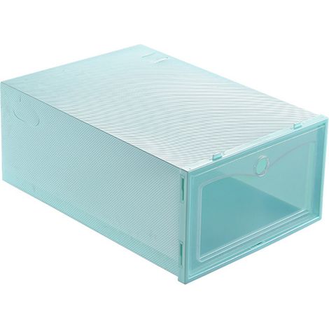 Boîte à chaussures transparente et empilable, résistante à la poussière, verte, 33 x 23 x 13 cm