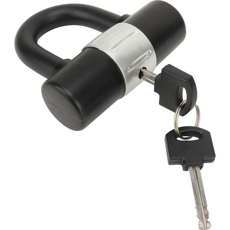 Disque de Verrouillage en U, Serrure Antivol en U avec Clés, Cadenas Antivol en Alliage de Zinc Noir, Serrure en Portable pour l'ingénierie de Remorque de Camion de Camping-car (1/5)